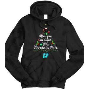 Bumpin Around The Christmas Tree Pregnancy Reveal Parentstobe Adult Humor Tie Dye Hoodie