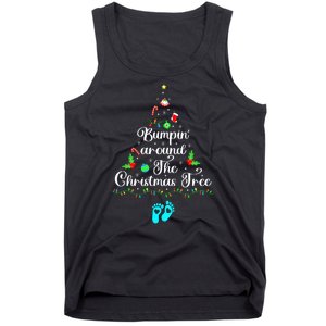 Bumpin Around The Christmas Tree Pregnancy Reveal Parentstobe Adult Humor Tank Top