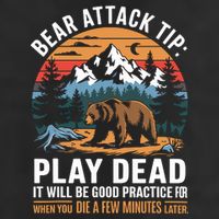 Bear Attack Tip Play Dead Funny Camping Hiking Mountain Adult Drive Performance Visor