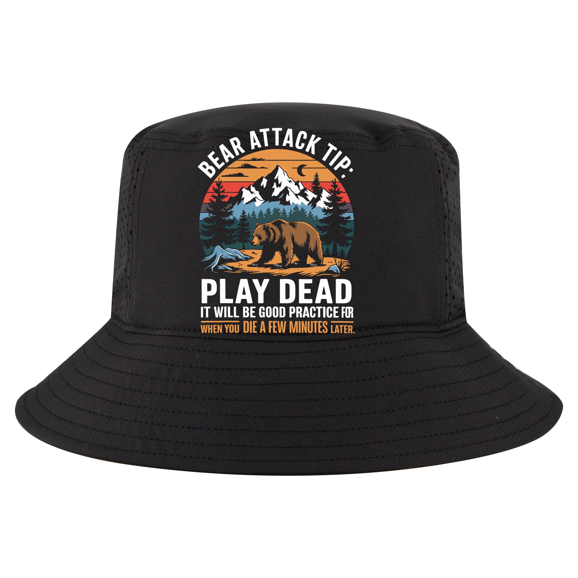 Bear Attack Tip Play Dead Funny Camping Hiking Mountain Youth Performance Sprint T-Shirt