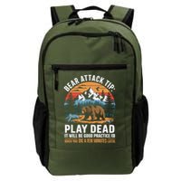 Bear Attack Tip Play Dead Funny Camping Hiking Mountain Backpack