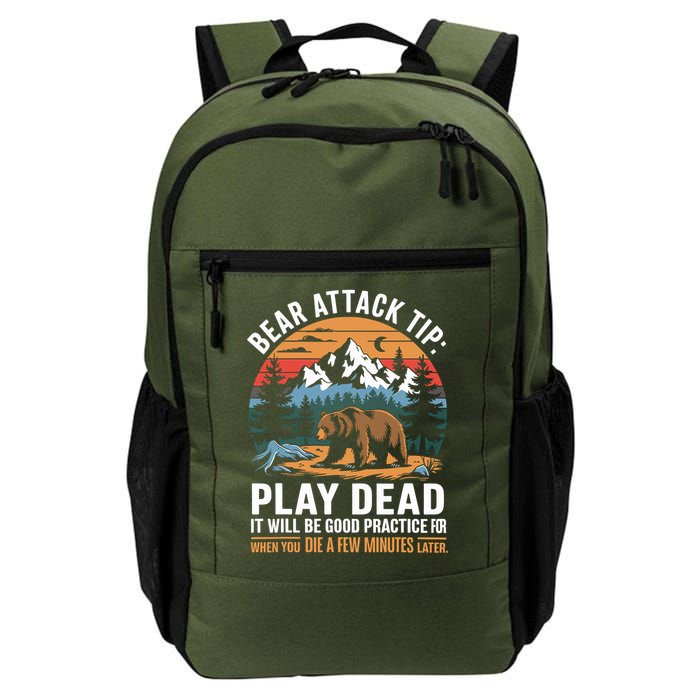 Bear Attack Tip Play Dead Funny Camping Hiking Mountain Backpack