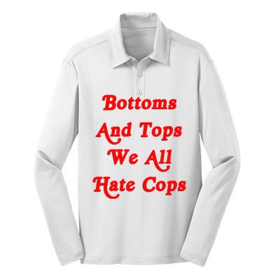 Bottoms And Tops We All Hate Cops 2000s Style Meme Silk Touch Performance Long Sleeve Polo