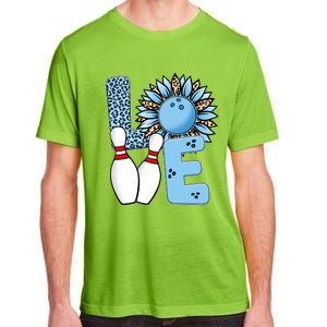 Bowling Alley T Shirts, Love Bowling Ally Leopard Sunflower Sports Ball Adult ChromaSoft Performance T-Shirt