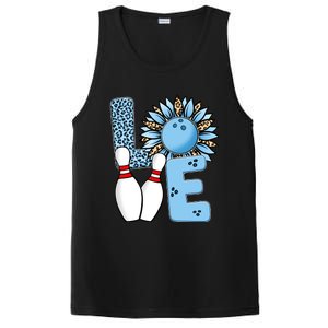 Bowling Alley T Shirts, Love Bowling Ally Leopard Sunflower Sports Ball PosiCharge Competitor Tank