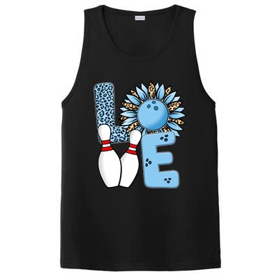 Bowling Alley T Shirts, Love Bowling Ally Leopard Sunflower Sports Ball PosiCharge Competitor Tank