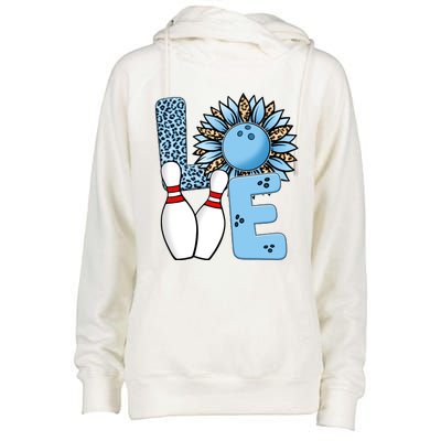 Bowling Alley T Shirts, Love Bowling Ally Leopard Sunflower Sports Ball Womens Funnel Neck Pullover Hood