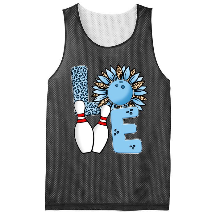 Bowling Alley T Shirts, Love Bowling Ally Leopard Sunflower Sports Ball Mesh Reversible Basketball Jersey Tank