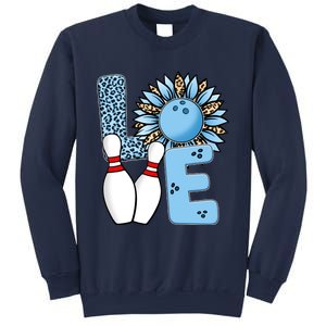 Bowling Alley T Shirts, Love Bowling Ally Leopard Sunflower Sports Ball Sweatshirt