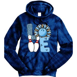 Bowling Alley T Shirts, Love Bowling Ally Leopard Sunflower Sports Ball Tie Dye Hoodie