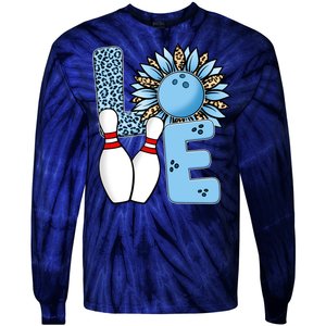 Bowling Alley T Shirts, Love Bowling Ally Leopard Sunflower Sports Ball Tie-Dye Long Sleeve Shirt