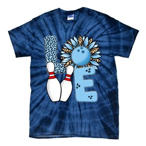 Bowling Alley T Shirts, Love Bowling Ally Leopard Sunflower Sports Ball Tie-Dye T-Shirt