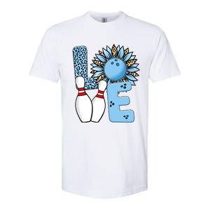 Bowling Alley T Shirts, Love Bowling Ally Leopard Sunflower Sports Ball Softstyle CVC T-Shirt