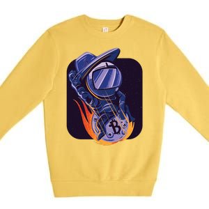 Bitcoin Astronaut To The Moon Premium Crewneck Sweatshirt