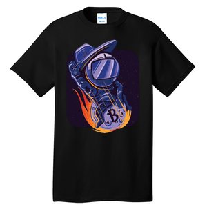 Bitcoin Astronaut To The Moon Tall T-Shirt