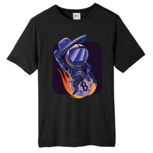 Bitcoin Astronaut To The Moon Tall Fusion ChromaSoft Performance T-Shirt