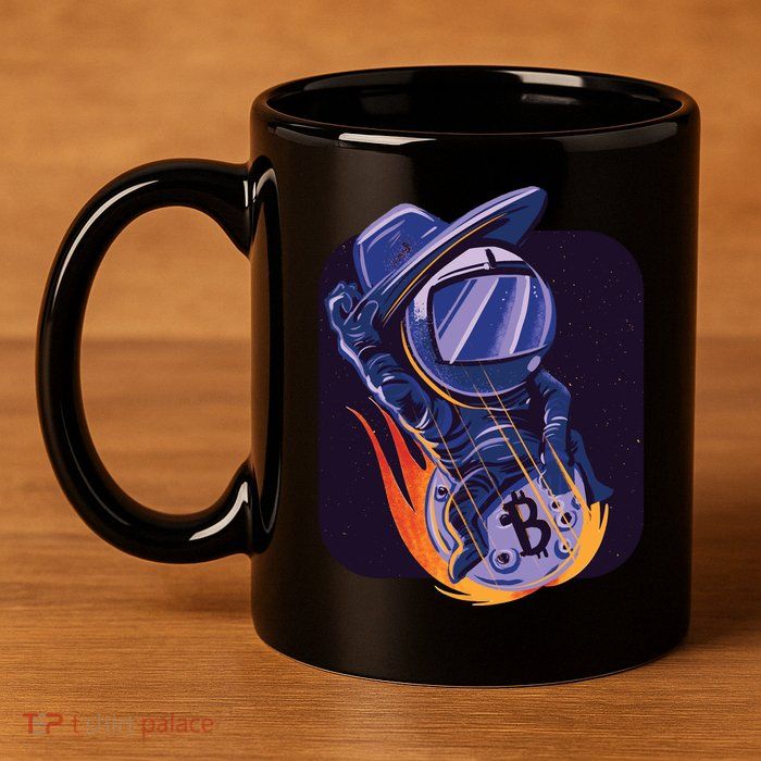 Bitcoin Astronaut To The Moon 11oz C Handle Ceramic Mug
