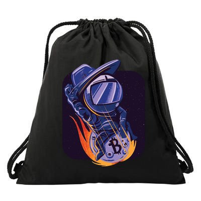 Bitcoin Astronaut To The Moon Drawstring Bag
