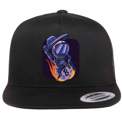 Bitcoin Astronaut To The Moon Flatbill Hat