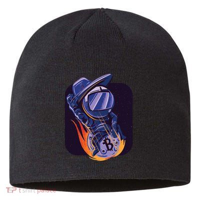 Bitcoin Astronaut To The Moon Sustainable Beanie