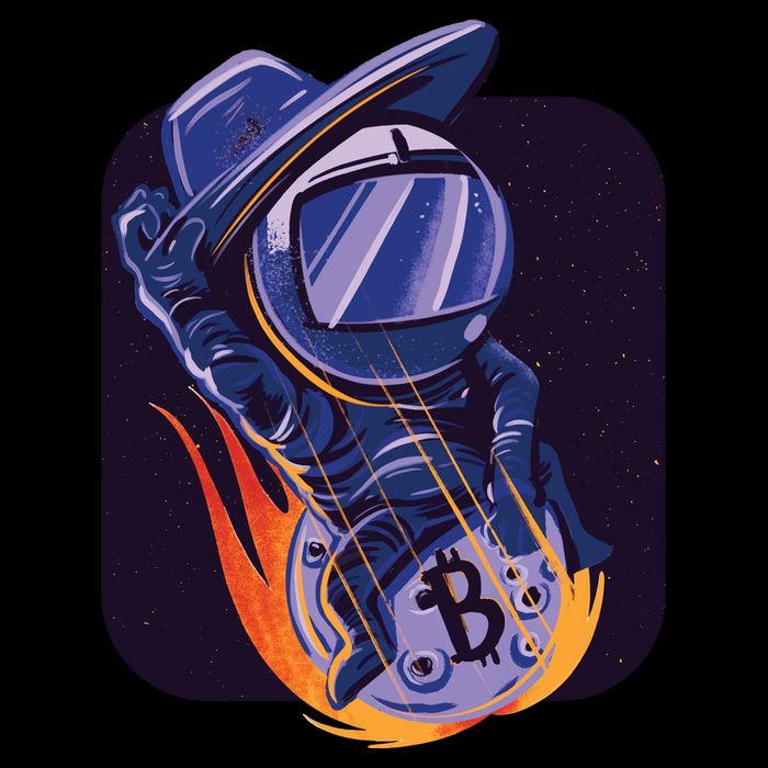 Bitcoin Astronaut To The Moon 16 in Basic Backpack