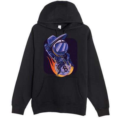 Bitcoin Astronaut To The Moon Premium Pullover Hoodie