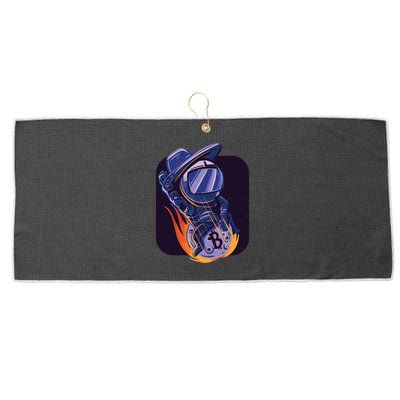 Bitcoin Astronaut To The Moon Large Microfiber Waffle Golf Towel