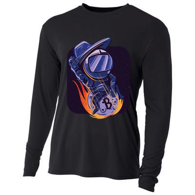 Bitcoin Astronaut To The Moon Cooling Performance Long Sleeve Crew