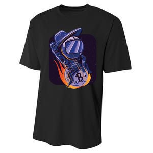 Bitcoin Astronaut To The Moon Performance Sprint T-Shirt