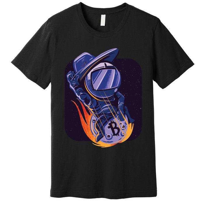 Bitcoin Astronaut To The Moon Premium T-Shirt