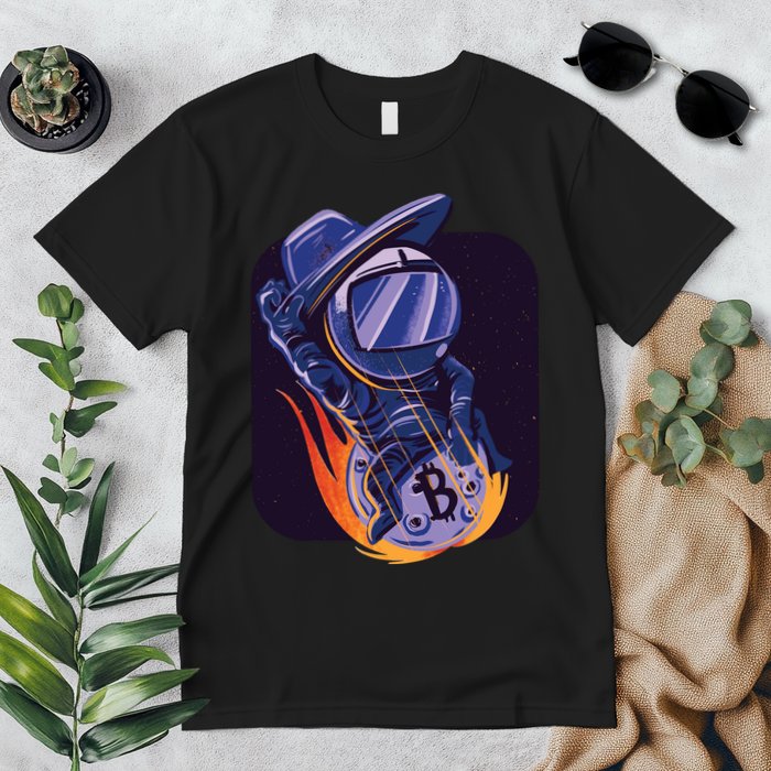 Bitcoin Astronaut To The Moon Premium T-Shirt