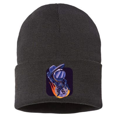 Bitcoin Astronaut To The Moon Sustainable Knit Beanie