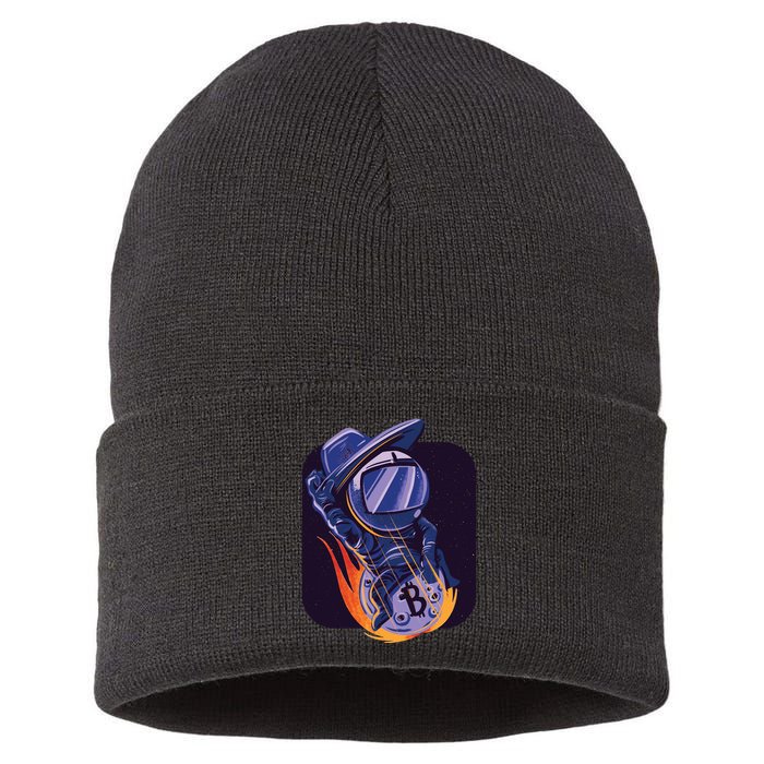 Bitcoin Astronaut To The Moon Sustainable Knit Beanie