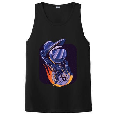 Bitcoin Astronaut To The Moon PosiCharge Competitor Tank