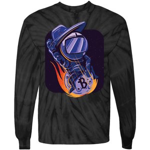 Bitcoin Astronaut To The Moon Tie-Dye Long Sleeve Shirt