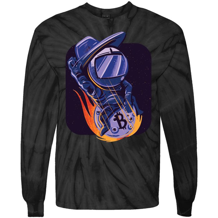 Bitcoin Astronaut To The Moon Tie-Dye Long Sleeve Shirt