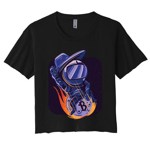 Bitcoin Astronaut To The Moon Crop Top