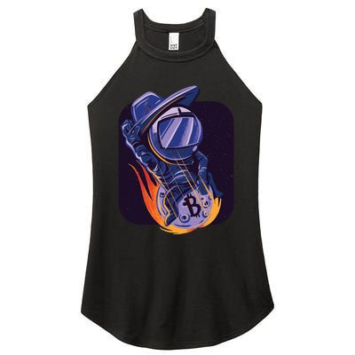 Bitcoin Astronaut To The Moon Women's Perfect Tri Rocker Tank