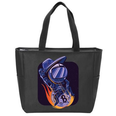 Bitcoin Astronaut To The Moon Zip Tote Bag