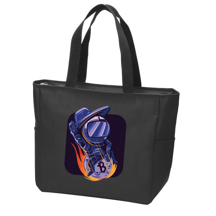 Bitcoin Astronaut To The Moon Zip Tote Bag