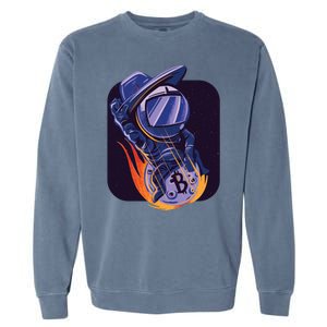 Bitcoin Astronaut To The Moon Garment-Dyed Sweatshirt