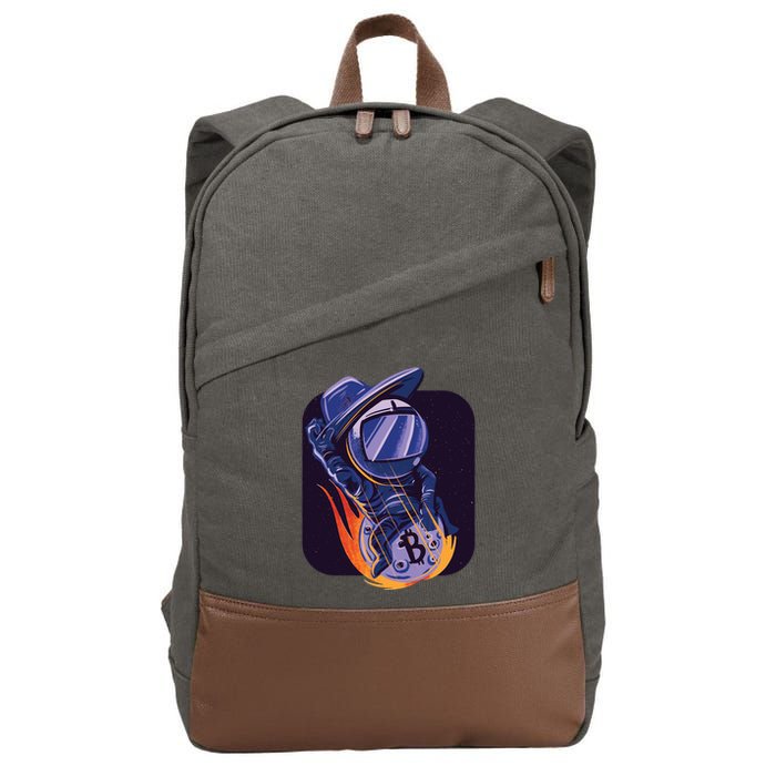 Bitcoin Astronaut To The Moon Cotton Canvas Backpack
