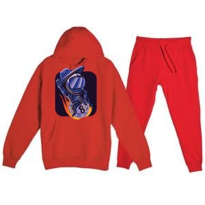 Bitcoin Astronaut To The Moon Premium Hooded Sweatsuit Set