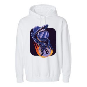 Bitcoin Astronaut To The Moon Garment-Dyed Fleece Hoodie