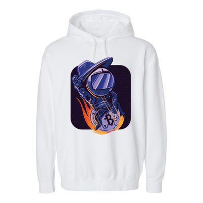 Bitcoin Astronaut To The Moon Garment-Dyed Fleece Hoodie