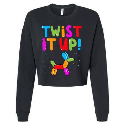 Balloon Animal Twister Party Twist It Up Balloon Artist Cropped Pullover Crew