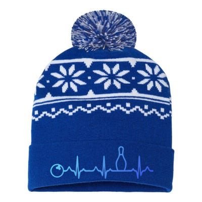 Bowling And Team Merch Bowling Gift USA-Made Snowflake Beanie