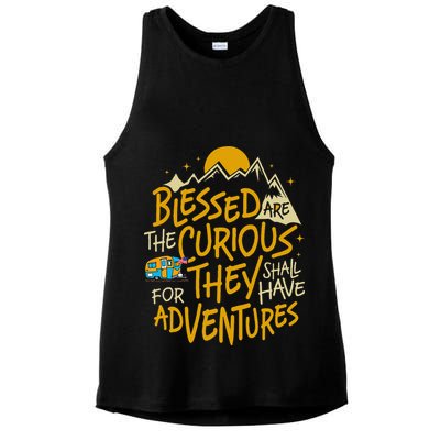 Blessed Are The Curious For They Shall Have Adventures Ladies PosiCharge Tri-Blend Wicking Tank