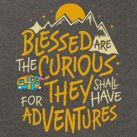Blessed Are The Curious For They Shall Have Adventures Cotton Canvas Backpack