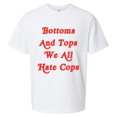 Bottoms And Tops We All Hate Cops Sueded Cloud Jersey T-Shirt